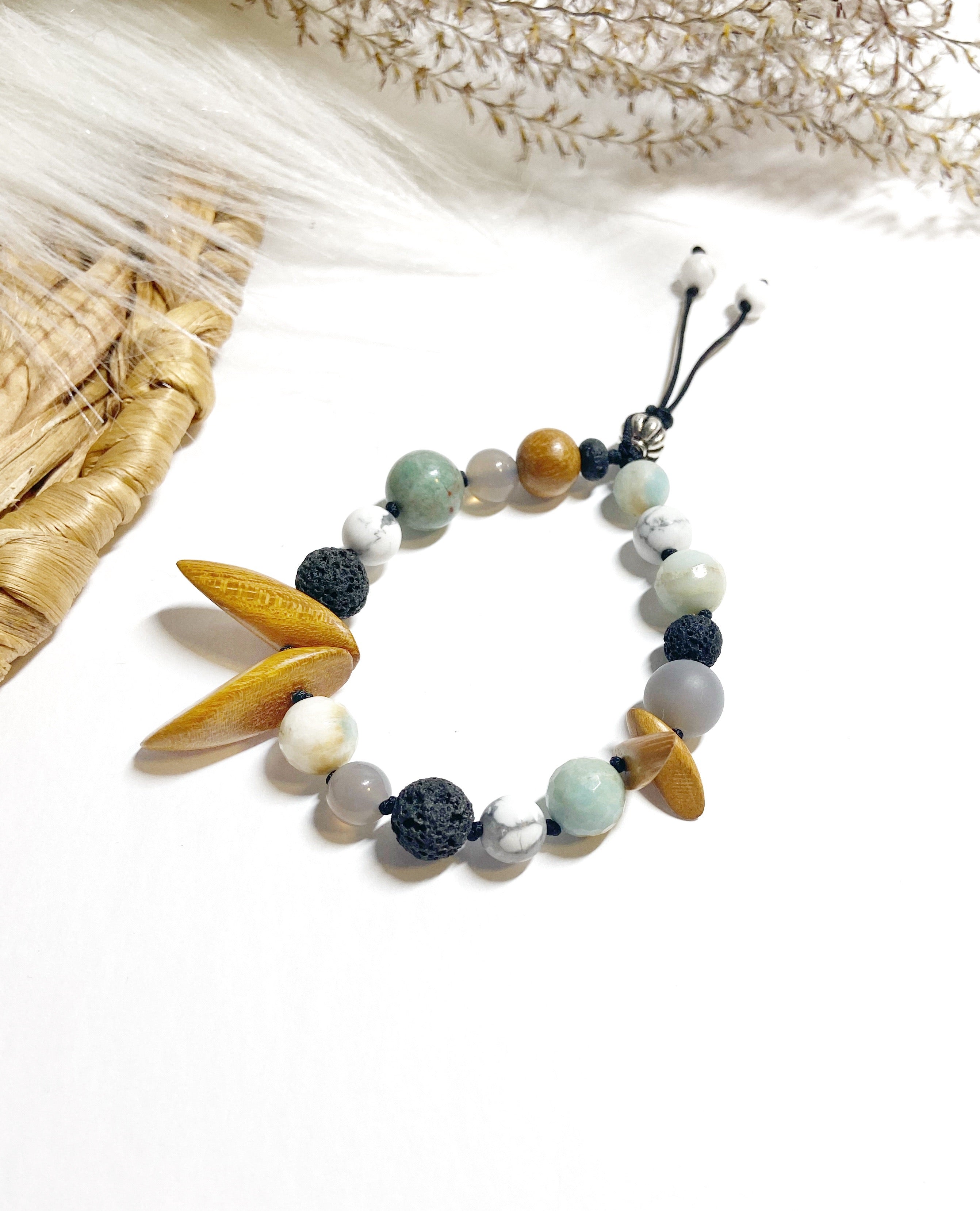 Jackfruit wood & Amazonite Diffuser Bracelet