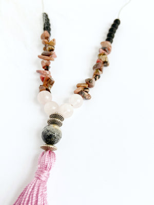 Rose Quartz & Rhodonite Necklace