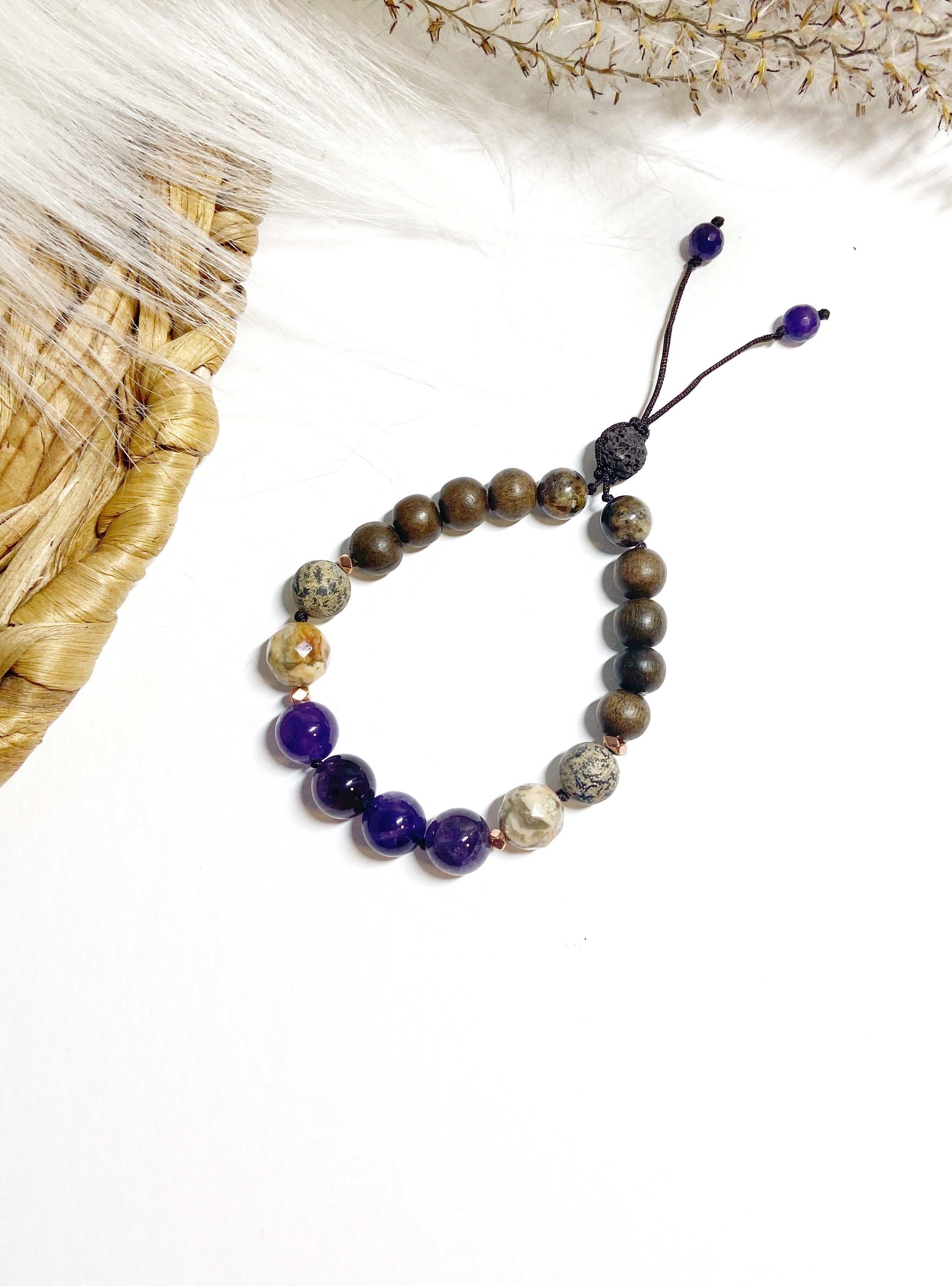 Amethyst & Agate Diffuser Bracelet