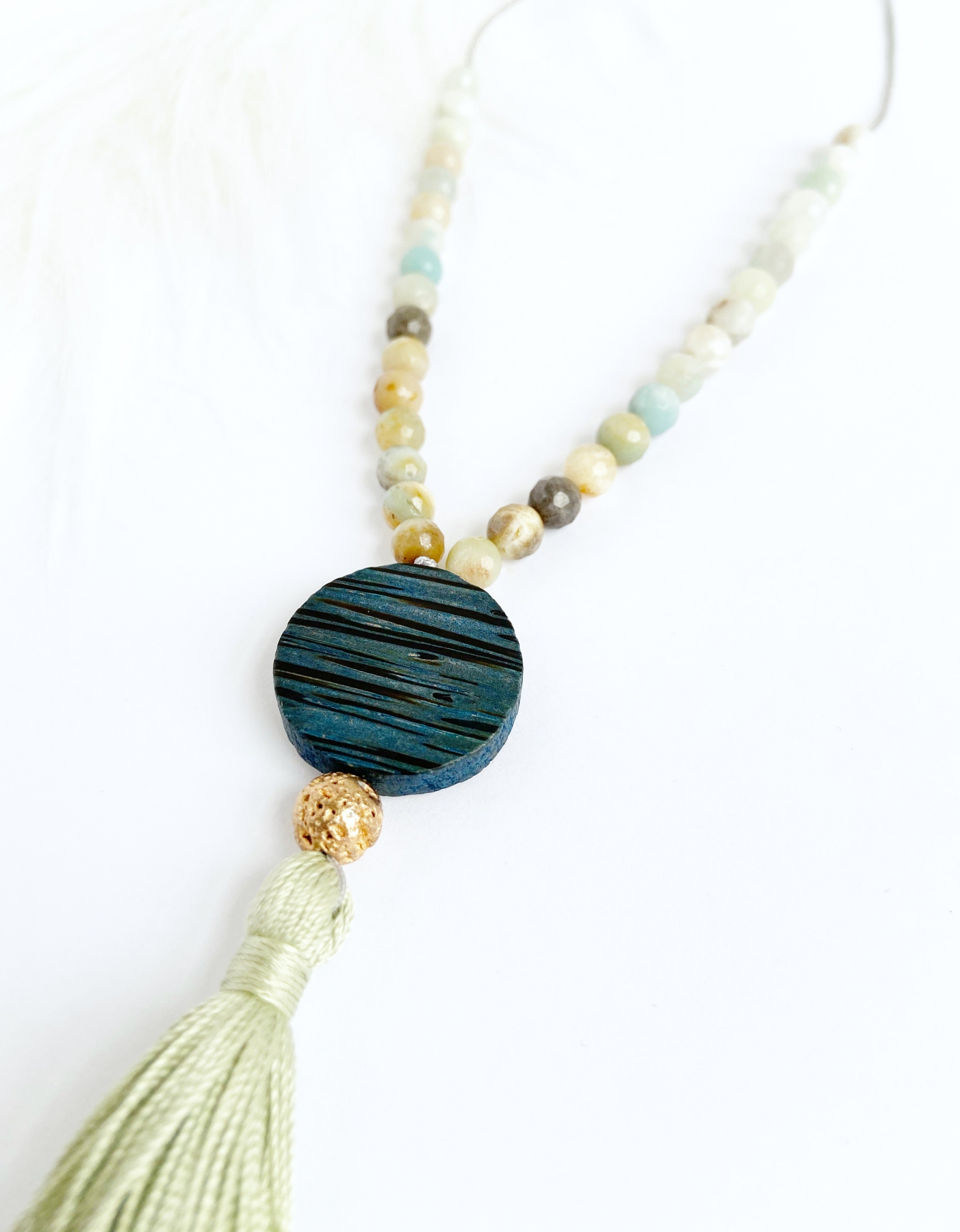 Amazonite & Wood Necklace