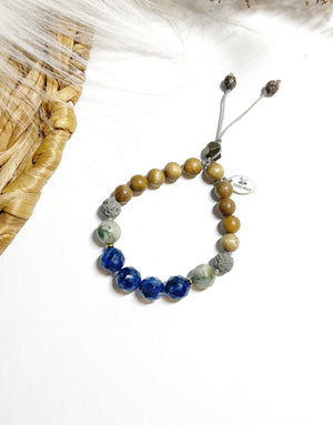 Sodalite & Jade Diffuser Bracelet